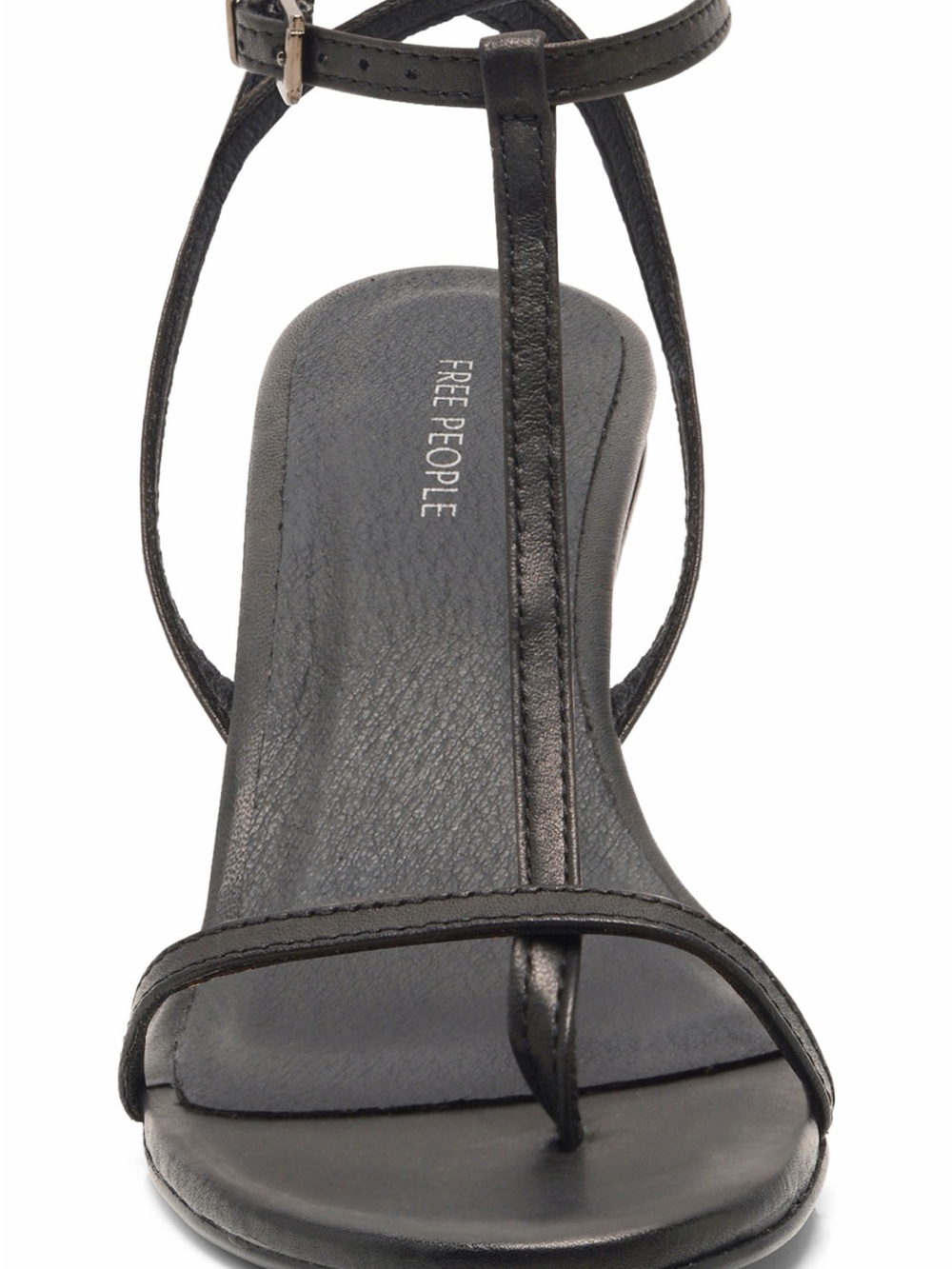 Free People Black Thin-Strap Heeled Sandals